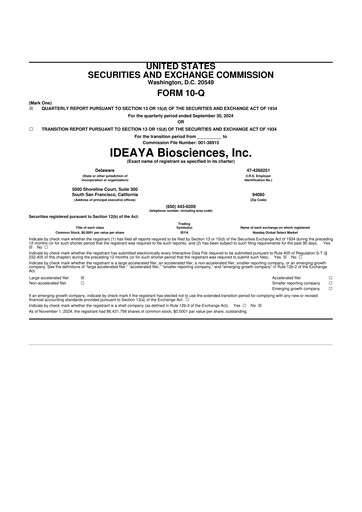 Thumbnail IDEAYA Biosciences 10-Q Quarterly Report FY2024 