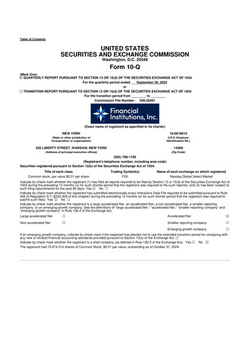 Thumbnail Financial Institutions 10-Q Quarterly Report FY2024 