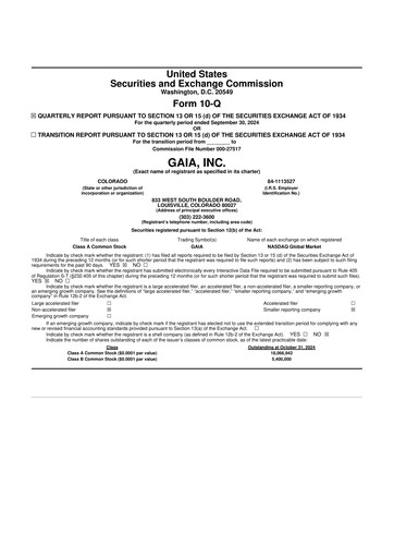 Thumbnail Gaia 10-Q Quarterly Report FY2024 