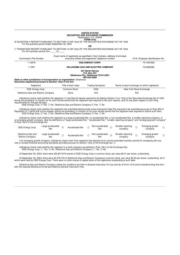 Vorschaubild OGE Energy
 10-Q Quartalsbericht 2024 