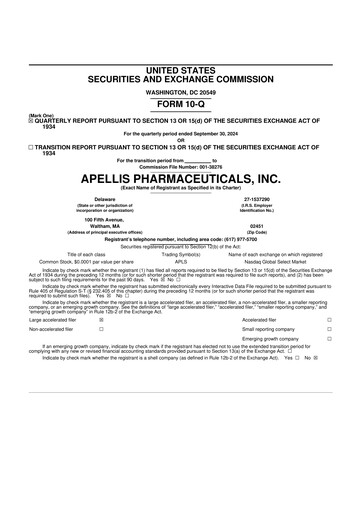 Thumbnail Apellis Pharmaceuticals 10-Q Quarterly Report FY2024 