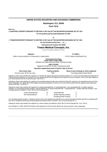 Thumbnail Treace Medical Concepts 10-Q Quarterly Report FY2024 