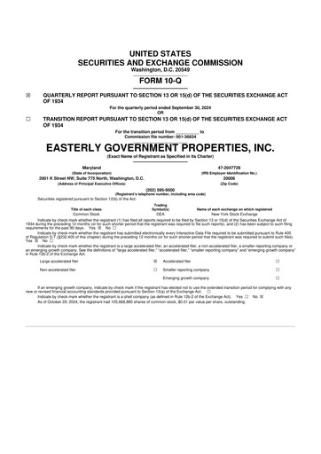 Thumbnail Easterly Government Properties 10-Q Quarterly Report FY2024 
