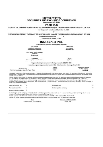 Thumbnail Innospec 10-Q Quarterly Report FY2024 