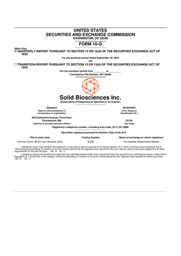 Thumbnail Solid Biosciences
 10-Q Quarterly Report FY2024 