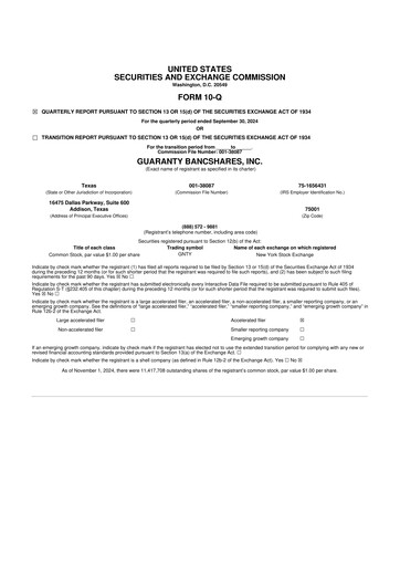 Thumbnail Guaranty Bancshares 10-Q Quarterly Report FY2024 