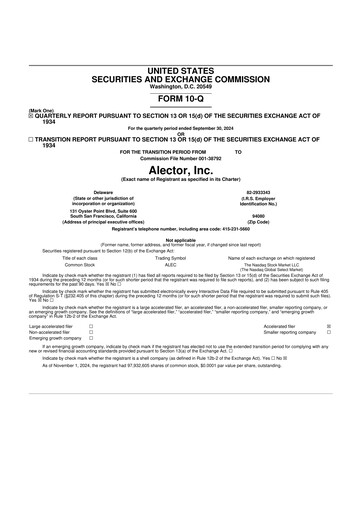 Thumbnail Alector
 10-Q Quarterly Report FY2024 