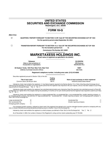 Thumbnail MarketAxess
 10-Q Quarterly Report FY2024 