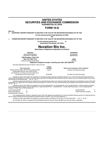 Thumbnail Nuvation Bio 10-Q Quarterly Report FY2024 