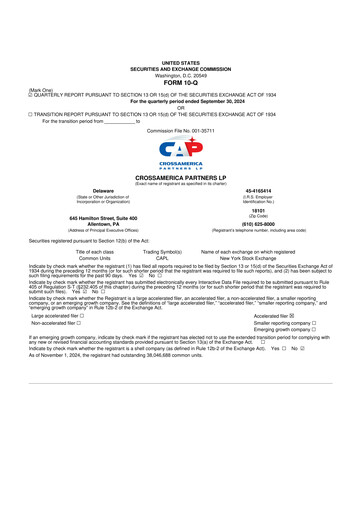 Thumbnail CrossAmerica Partners 10-Q Quarterly Report FY2024 