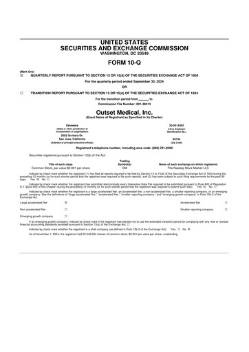 Thumbnail Outset Medical 10-Q Quarterly Report FY2024 