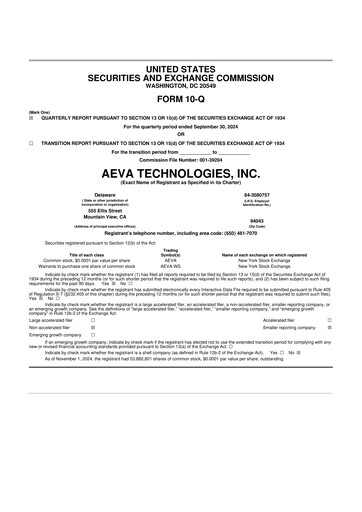 Thumbnail Aeva Technologies 10-Q Quarterly Report FY2024 