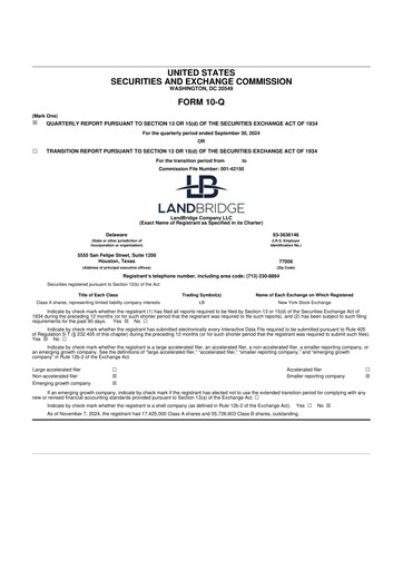 Miniature LandBridge 10-Q Rapport trimestriel 2024 