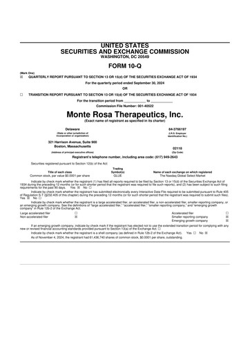 Thumbnail Monte Rosa Therapeutics 10-Q Quarterly Report FY2024 