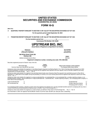 Thumbnail Upstream Bio 10-Q Quarterly Report FY2024 