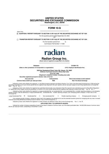Thumbnail Radian Group
 10-Q Quarterly Report FY2024 