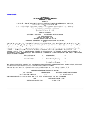 Thumbnail Black Hills 10-Q Quarterly Report FY2024 