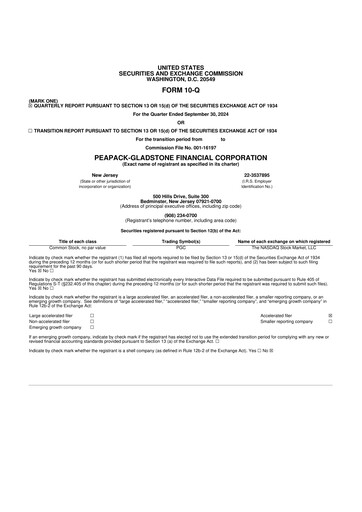 Thumbnail Peapack-Gladstone Financial 10-Q Quarterly Report FY2024 