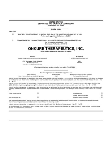Thumbnail OnKure Therapeutics 10-Q Quarterly Report FY2024 