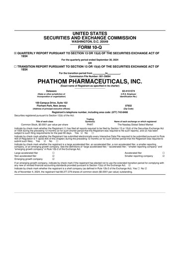 Thumbnail Phathom Pharmaceuticals
 10-Q Quarterly Report FY2024 