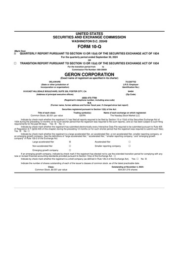 Thumbnail Geron 10-Q Quarterly Report FY2024 