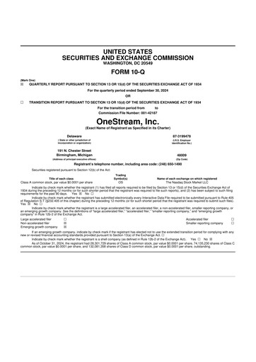 Thumbnail OneStream 10-Q Quarterly Report FY2024 