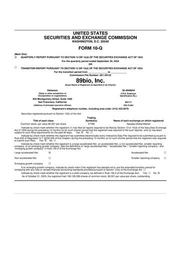 Thumbnail 89bio 10-Q Quarterly Report FY2024 