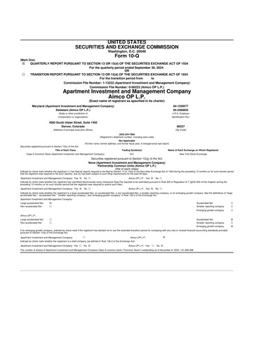 Thumbnail Aimco 10-Q Quarterly Report FY 
