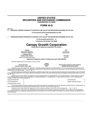 Thumbnail Canopy Growth 10-Q Quarterly Report FY2025 
