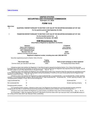 Thumbnail IGM Biosciences 10-Q Quarterly Report FY2024 