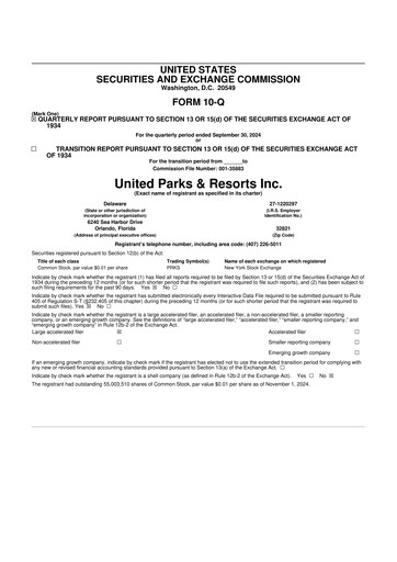 Thumbnail United Parks & Resorts 10-Q Quarterly Report FY2024 