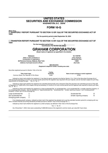 Vorschaubild Graham Corporation
 10-Q Quartalsbericht 2024 