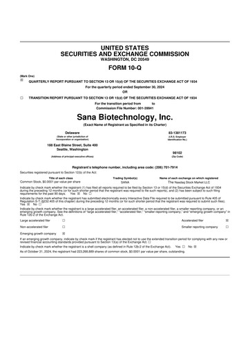 Thumbnail Sana Biotechnology 10-Q Quarterly Report FY2024 