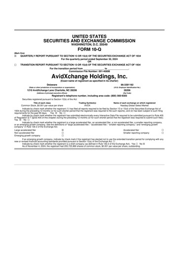 Miniature AvidXchange 10-Q Rapport trimestriel 2024 