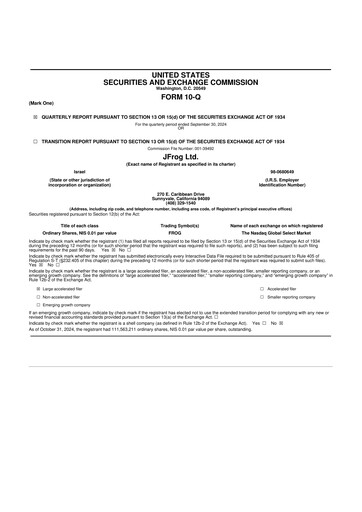 Thumbnail JFrog 10-Q Quarterly Report FY2024 