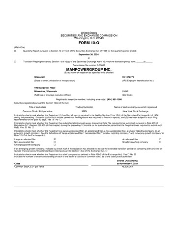 Thumbnail ManpowerGroup 10-Q Quarterly Report FY2024 