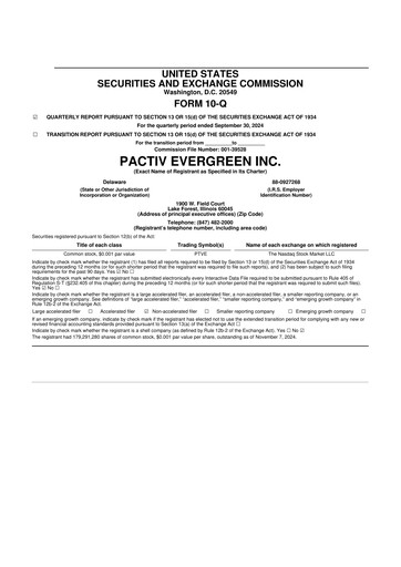 Thumbnail Pactiv Evergreen
 10-Q Quarterly Report FY2024 