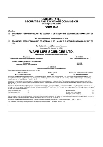 Thumbnail Wave Life Sciences 10-Q Quarterly Report FY2024 