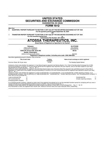 Thumbnail Atossa Therapeutics 10-Q Quarterly Report FY2024 