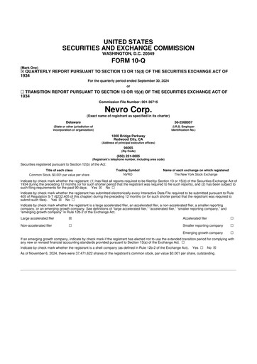 Thumbnail Nevro
 10-Q Quarterly Report FY2024 