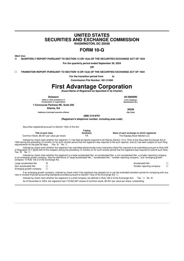 Miniature First Advantage 10-Q Rapport trimestriel 2024 