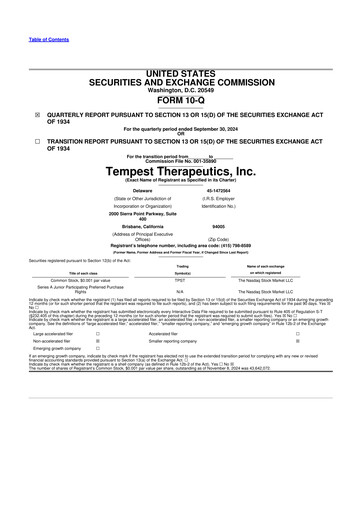 Thumbnail Tempest Therapeutics 10-Q Quarterly Report FY2024 