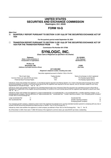 Thumbnail Synlogic 10-Q Quarterly Report FY2024 