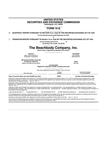 Thumbnail The Beachbody Company 10-Q Quarterly Report FY2024 