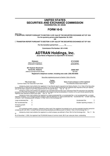 Thumbnail ADTRAN 10-Q Quarterly Report FY2024 