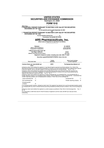 Thumbnail ARS Pharmaceuticals 10-Q Quarterly Report FY2024 