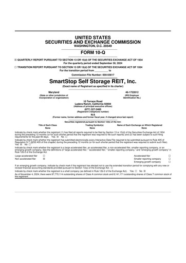Vorschaubild SmartStop Self Storage REIT 10-Q Quartalsbericht 2024 