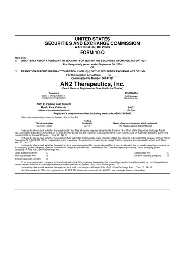 Thumbnail AN2 Therapeutics 10-Q Quarterly Report FY2024 