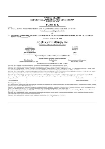 Thumbnail BrightView
 10-K Annual Report 2024