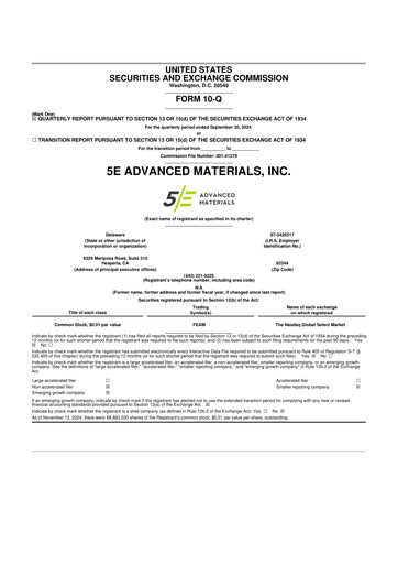 Thumbnail 5E Advanced Materials 10-Q Quarterly Report FY2024 